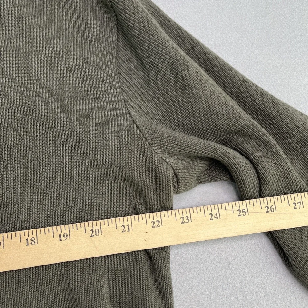 Banana Republic Sweater Pullover Earth Green 100% Cotton Men's Large 1/4 Button